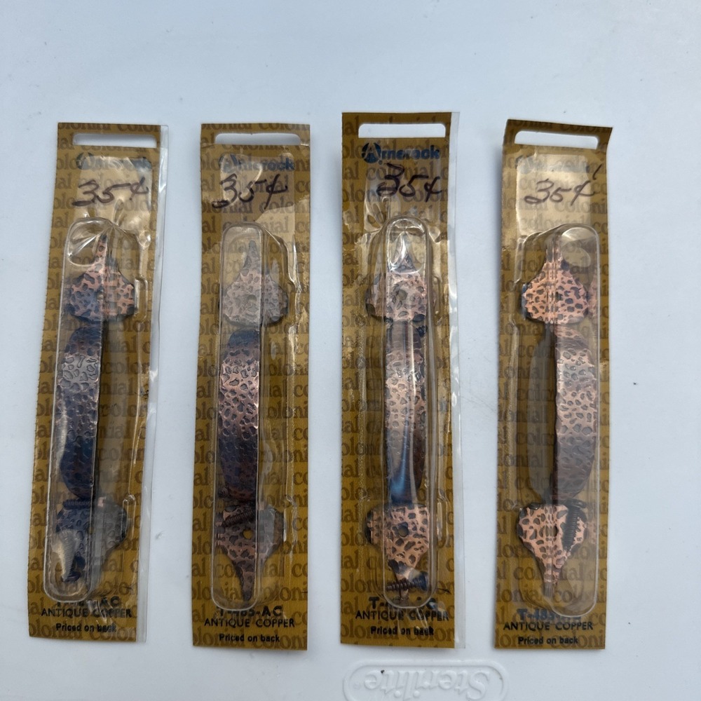 Set Of 4 Amerock Antique Hammered Copper T-485-AC Drawer Pulls